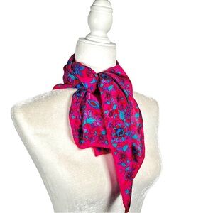 VINTAGE 100% Silk Floral Head Scarf